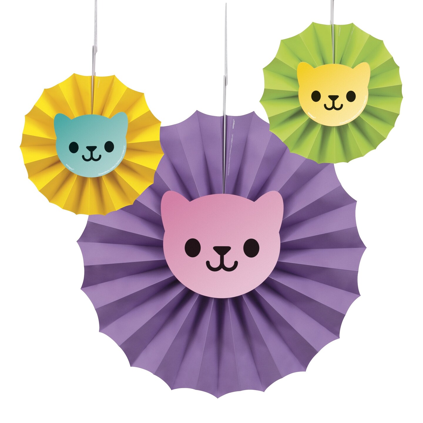 Gabby&#x27;s Dollhouse Paper Fan Decorations Kit  - 3ct