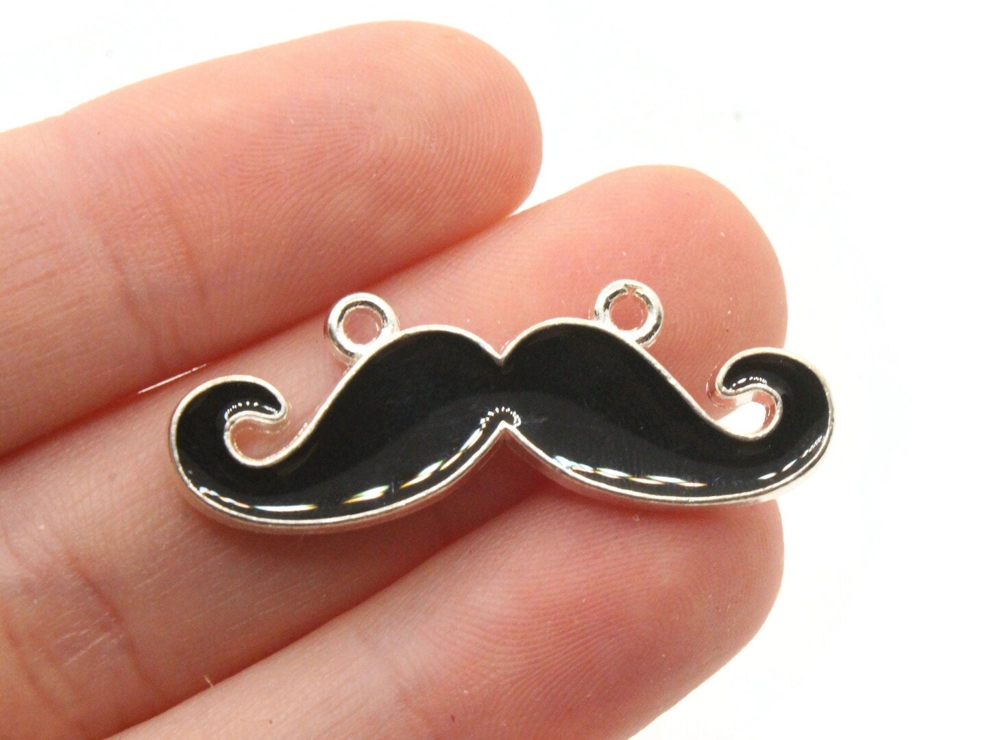 4 36mm Alloy Metal Mustache Pendants