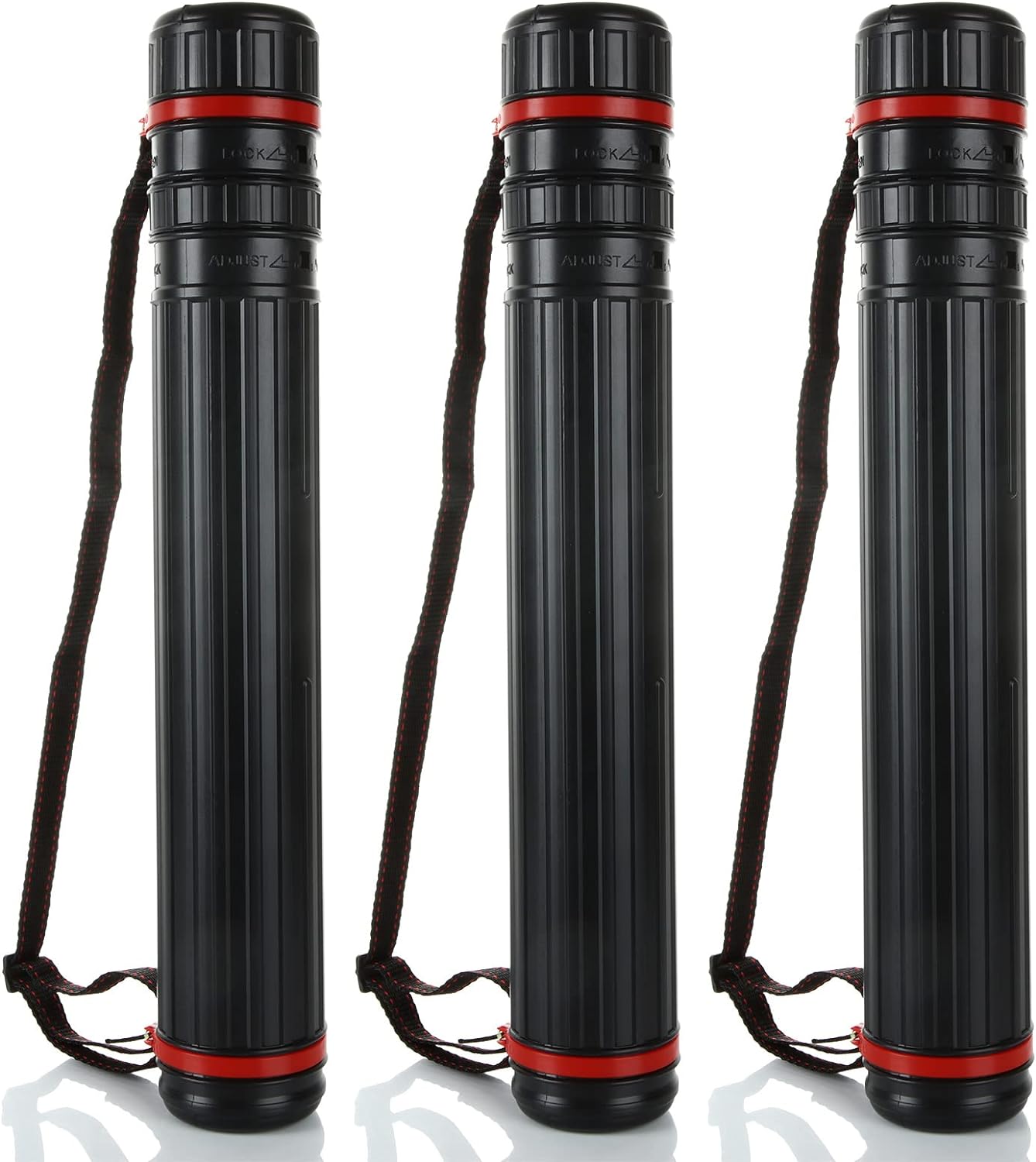 3PCS Poster Tube, Small Poster Tube with Strap, Art & Poster Storage Transport Tubes, Carry Document, Blueprint, Drawing and Artwork, Round Poster Holder Tube Cases Expand from 17.5 to 28 Inch