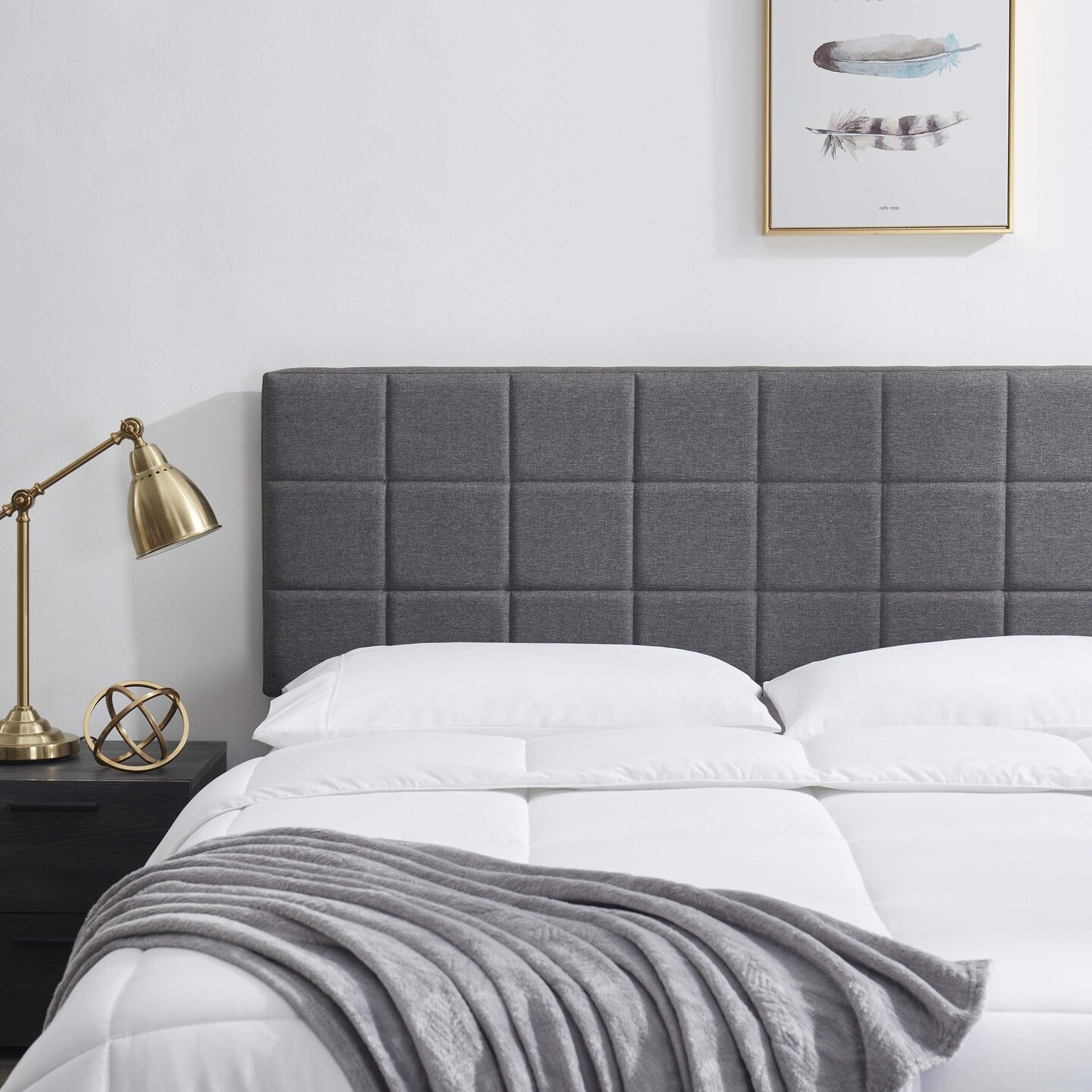 Nestl Square Tufted Fabric Headboard