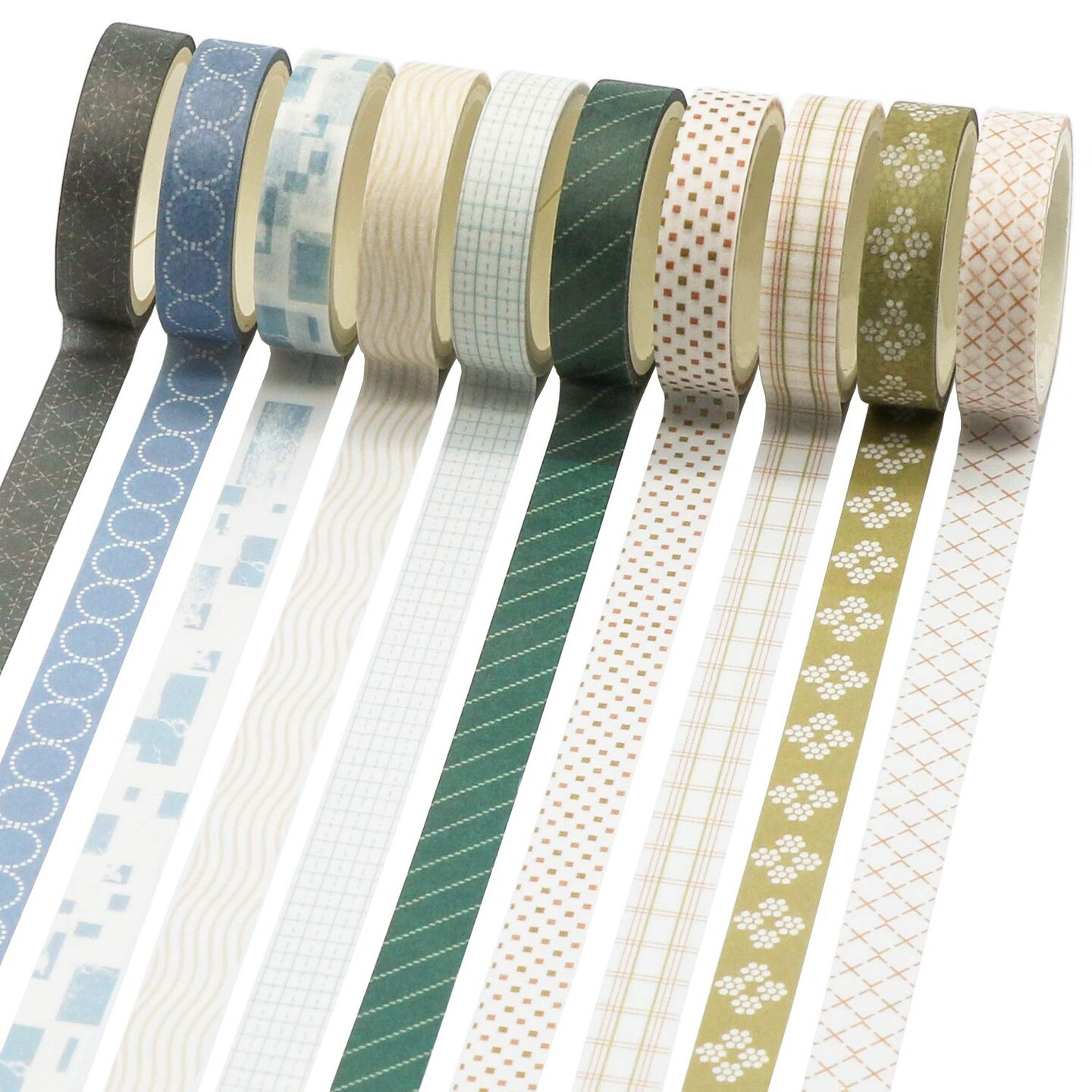 40 Rolls of Slim Washi Tape Gift Box Set, Decorative Paper Tapes 10 mm Wide for Scrapbooking, DIY Arts and Crafts, Bullet Journal, Planner, Junk Journal, Notebooks (Minimalist)