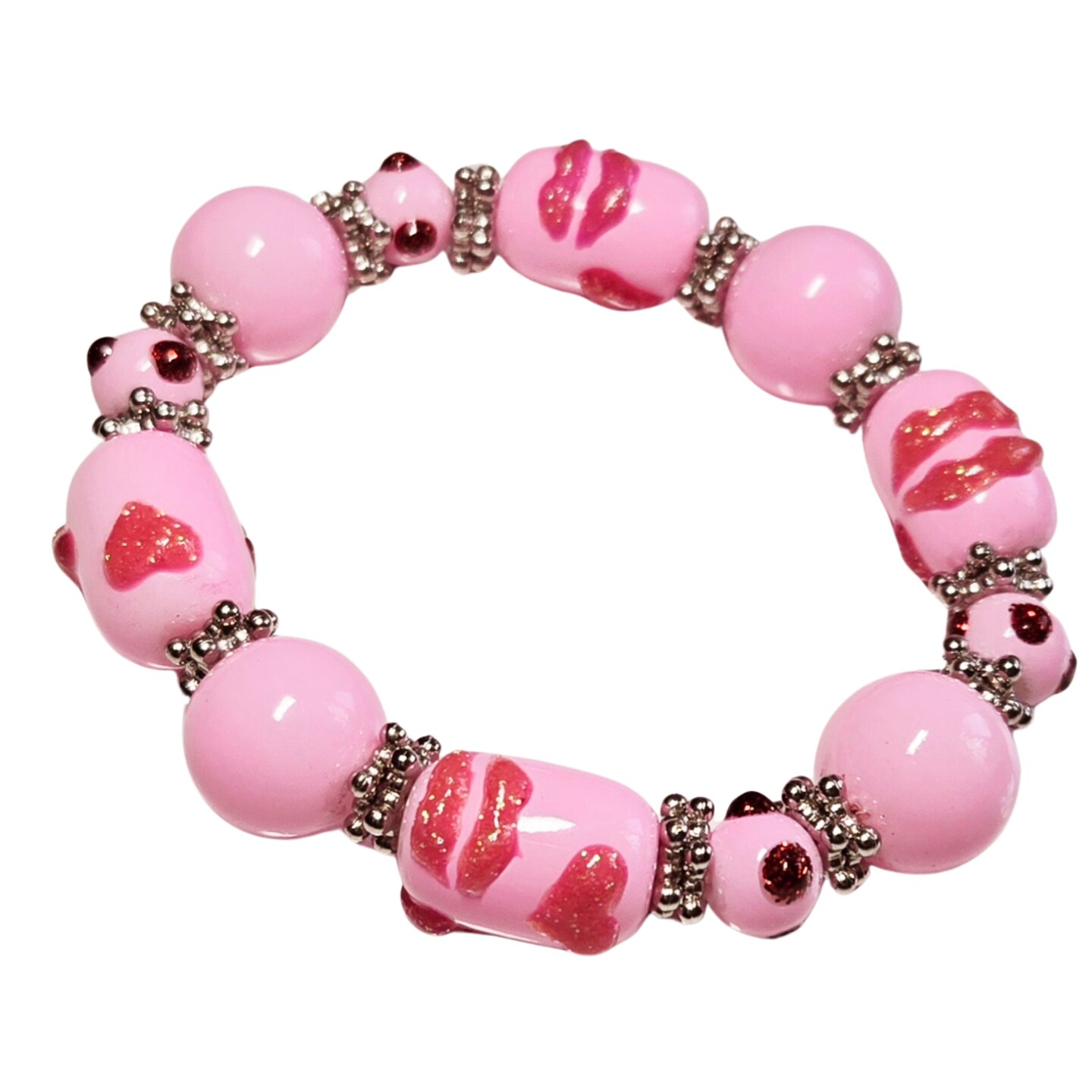 Outlets Pink Mini Heart Beaded Bracelet