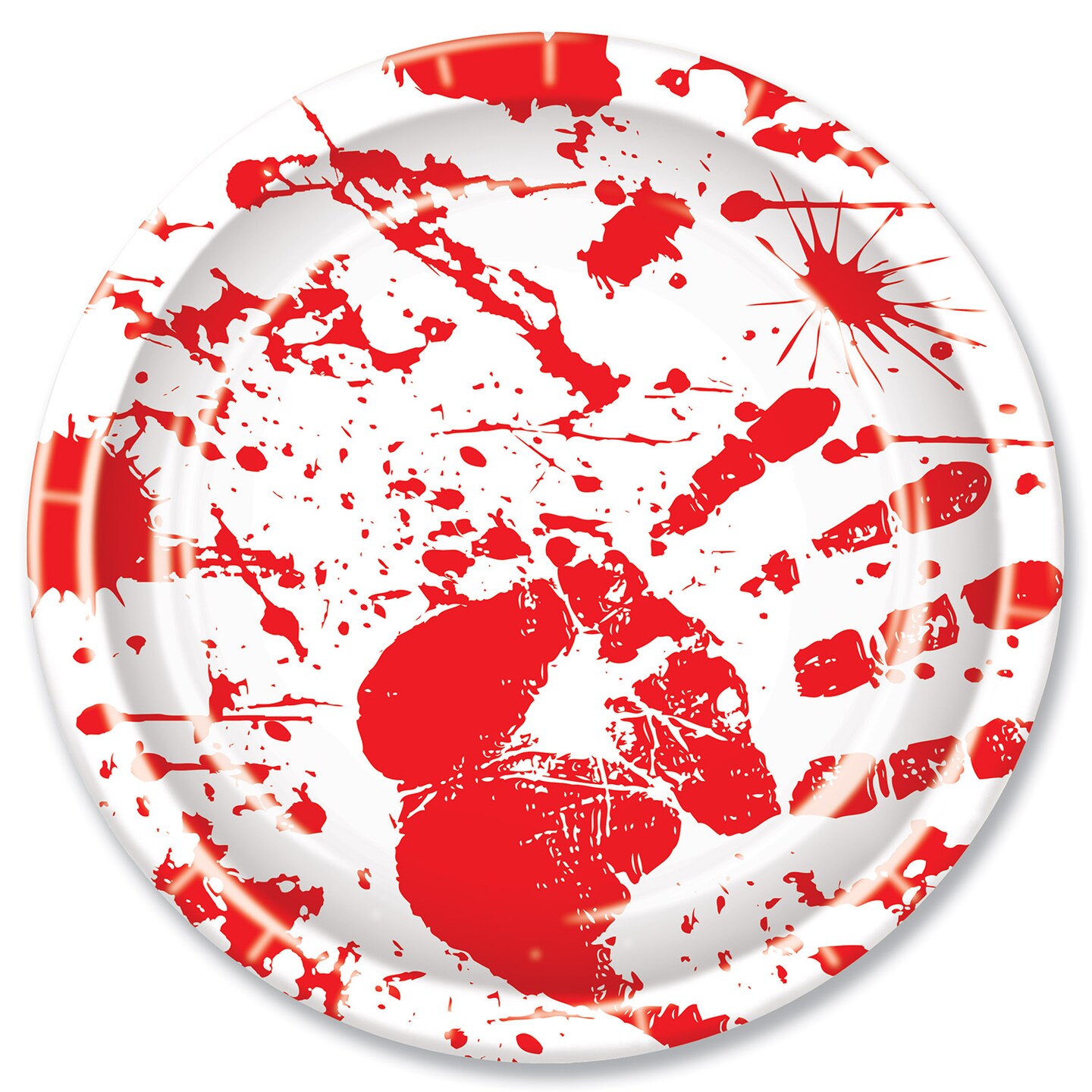 Beistle - Bloody Handprints Plates - 9&#x22; - 12 Pack