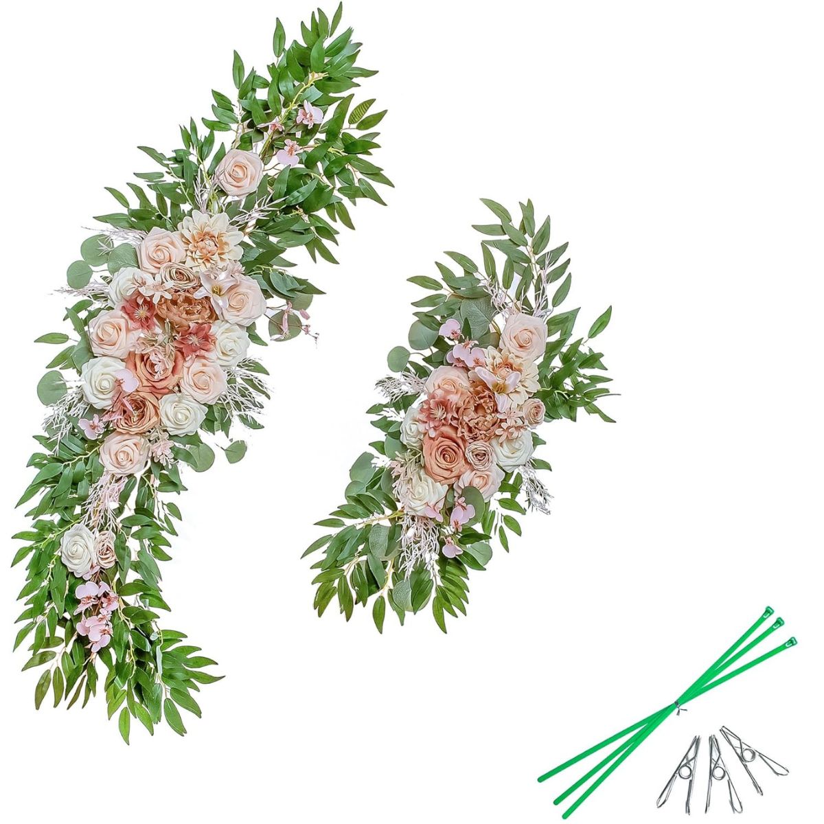 Pack of 2 Large Artificial Flower Swags for Boho Wedding Arch Decor