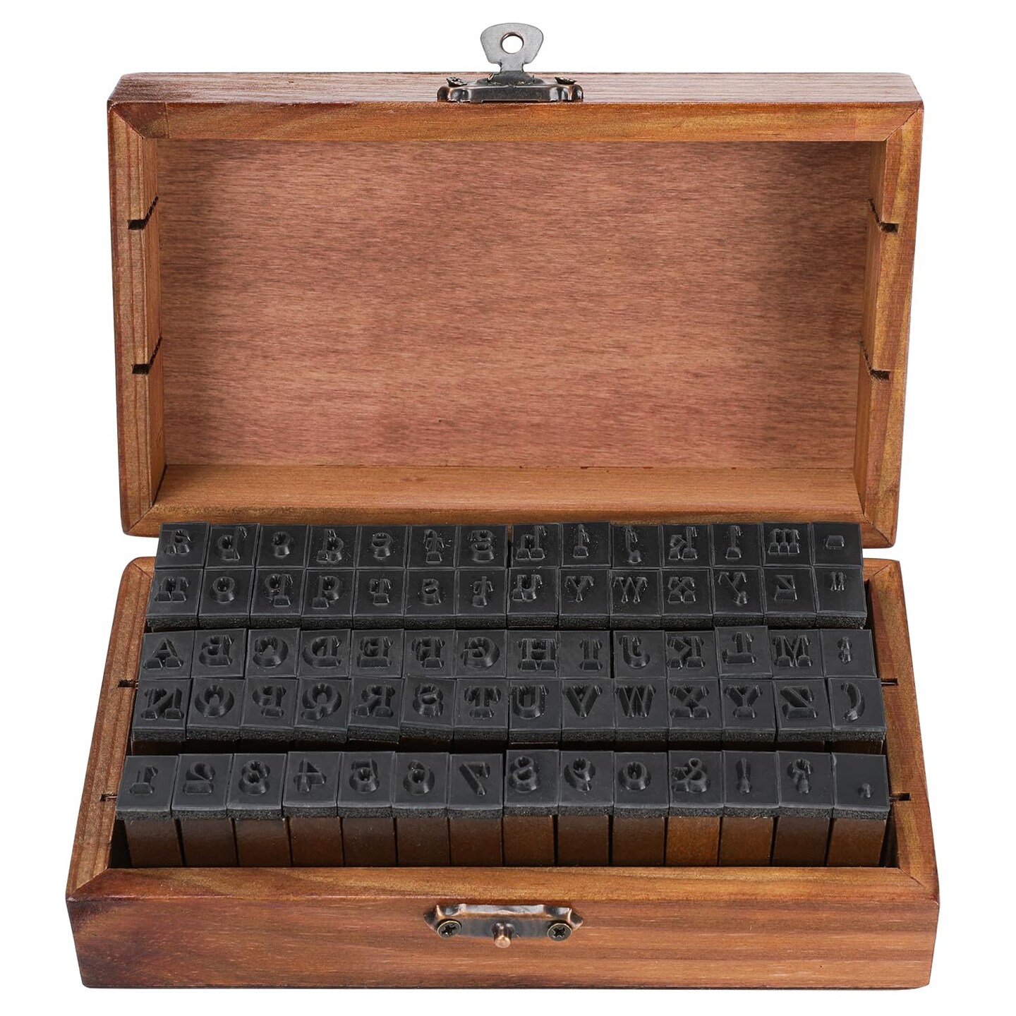 70 Pieces Alphabet Stamps Set Letter Number Symbol Vintage DIY Craft Card Making Wood Rubber Stamp