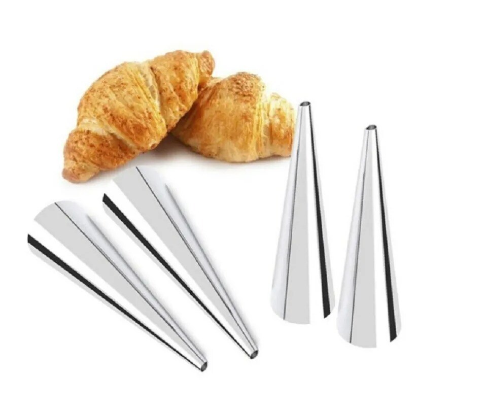 12 Pcs Stainless Steel Pastry Molds Set - Cream Horn &#x26; Cannoli Tubes for Baking
