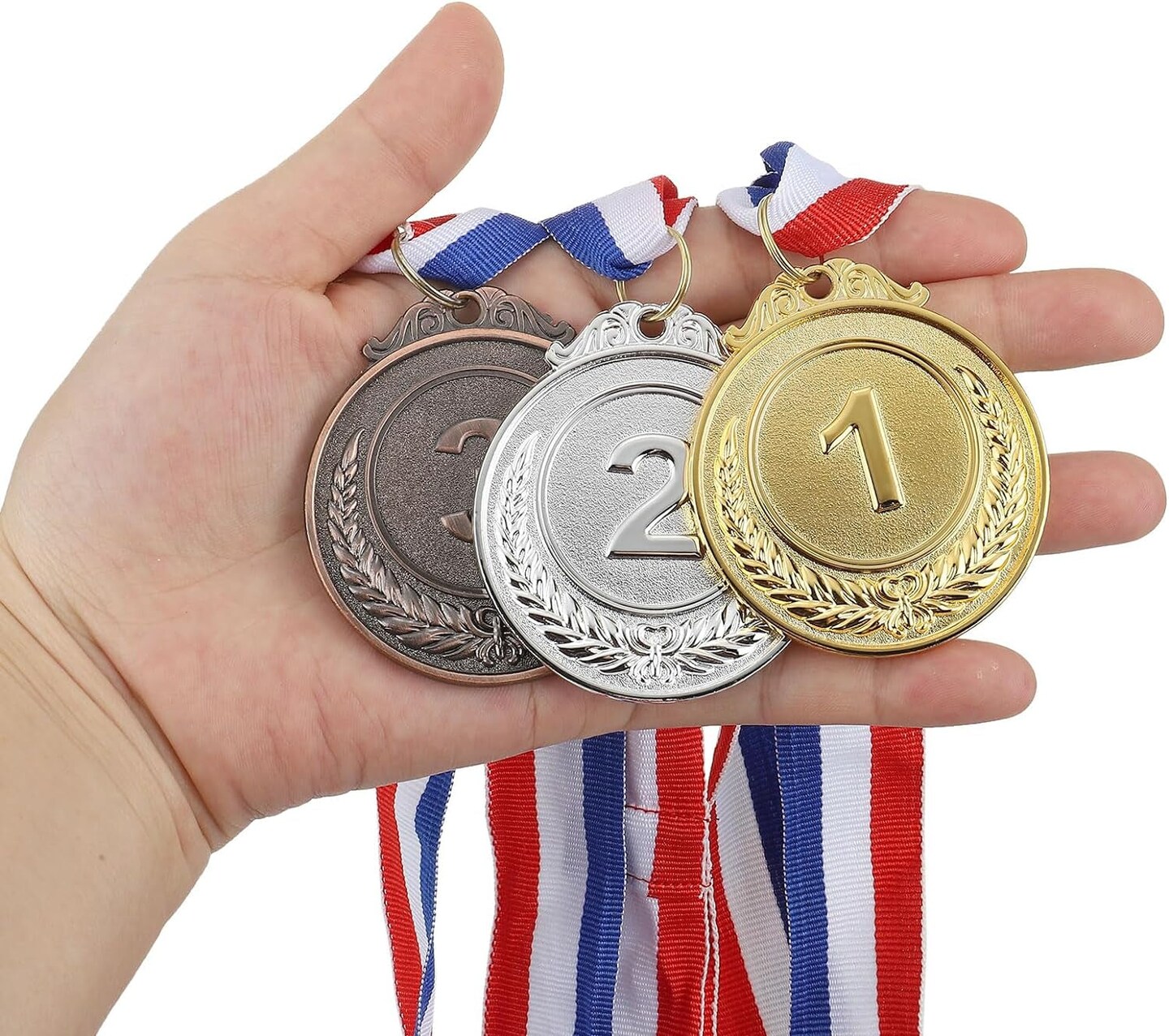 2 Inch Gold Silver Bronze Winner Award Medals, 12 Pack Olympic Style Award Medals 1St 2Nd 3Rd Prizes with Ribbon for Games Sports Competitions