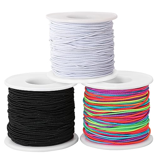 1mm Elastic String Stretchy String for Bracelet Making Rainbow Bracelet String Elastic Cord for Jewelry Making, Bracelets, Necklace, Beading and Crafts