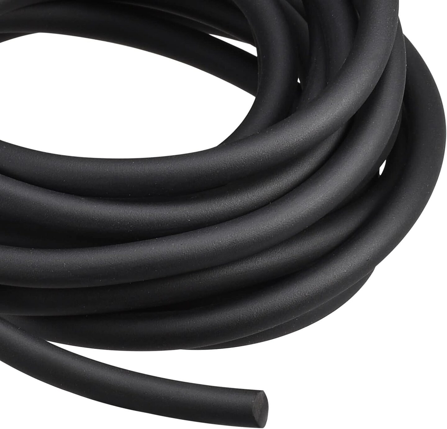 Solid Rubber Cord 10ft 6mm(1/4") Dia Matte Black Rubber Cord for DIY Craft Beading Necklaces Bracelet