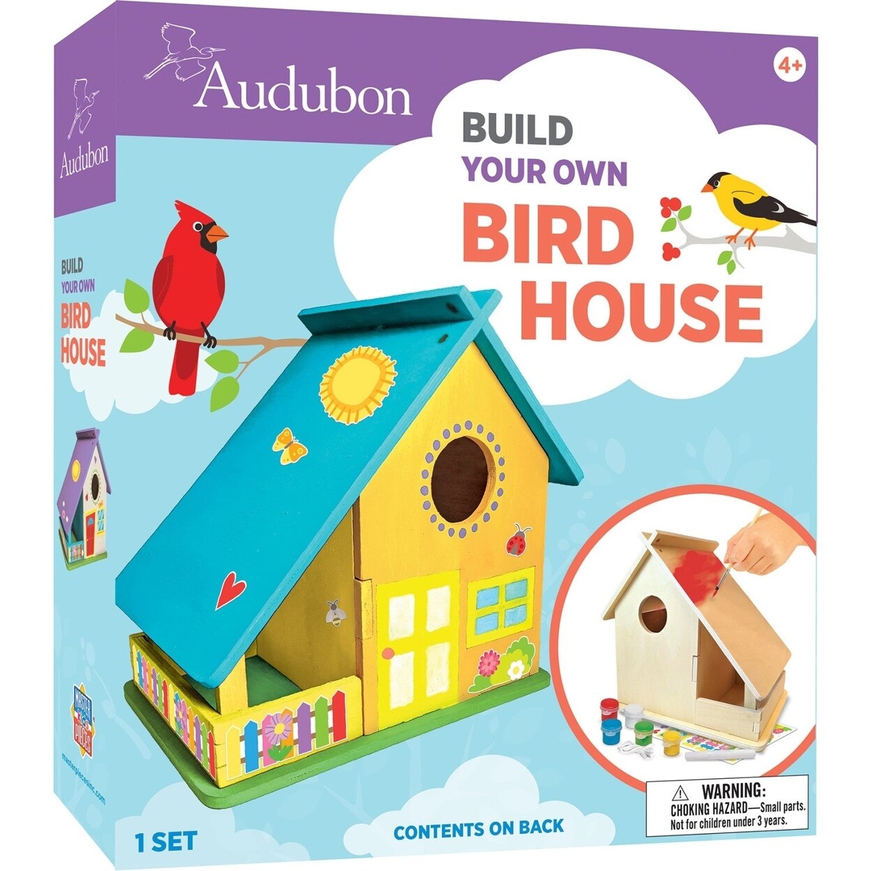 Audubon Bird House Wood Craft And Paint Kit For Kids Unassembled Arts And Crafts