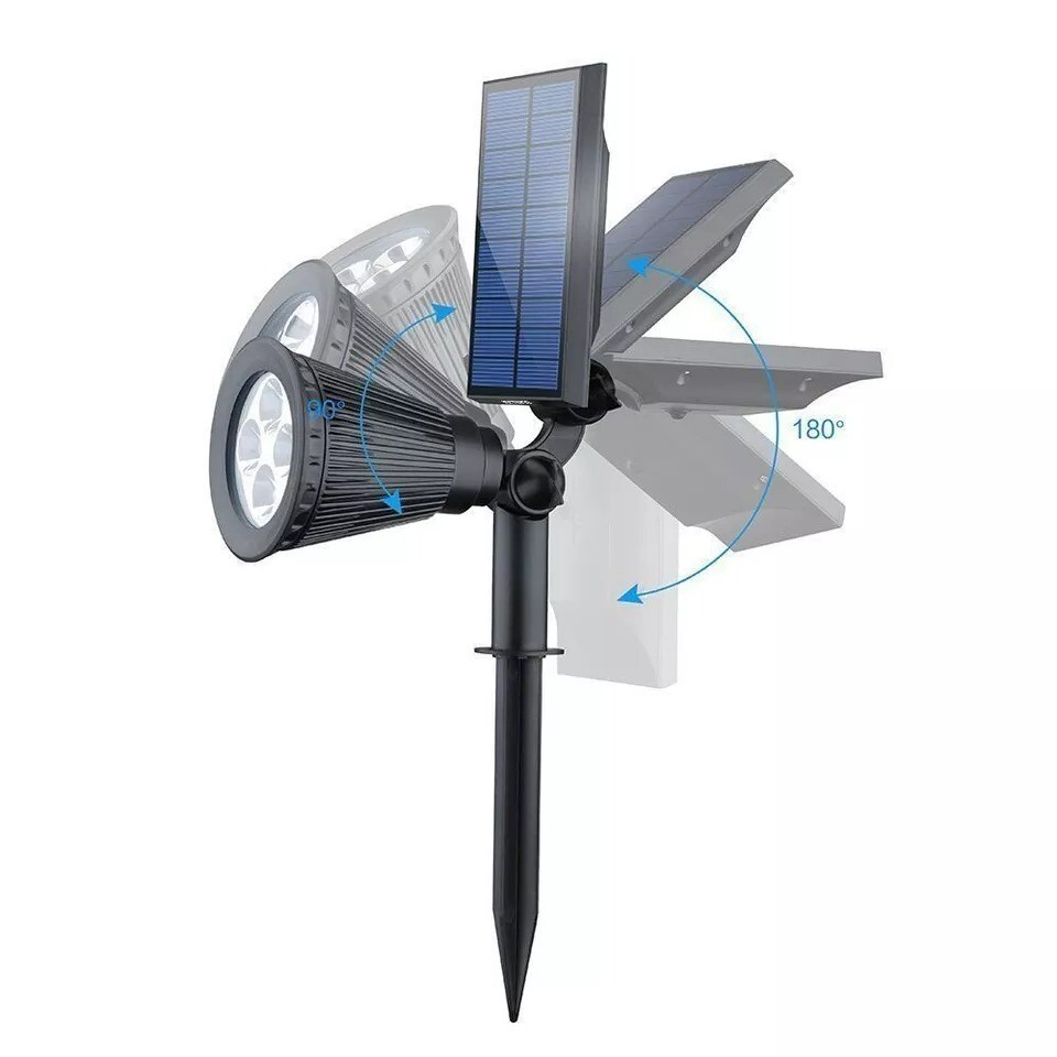 4Pack Solar Power LED Spot Lights Garden Wall Path Landscape Outdoor Garden Blue