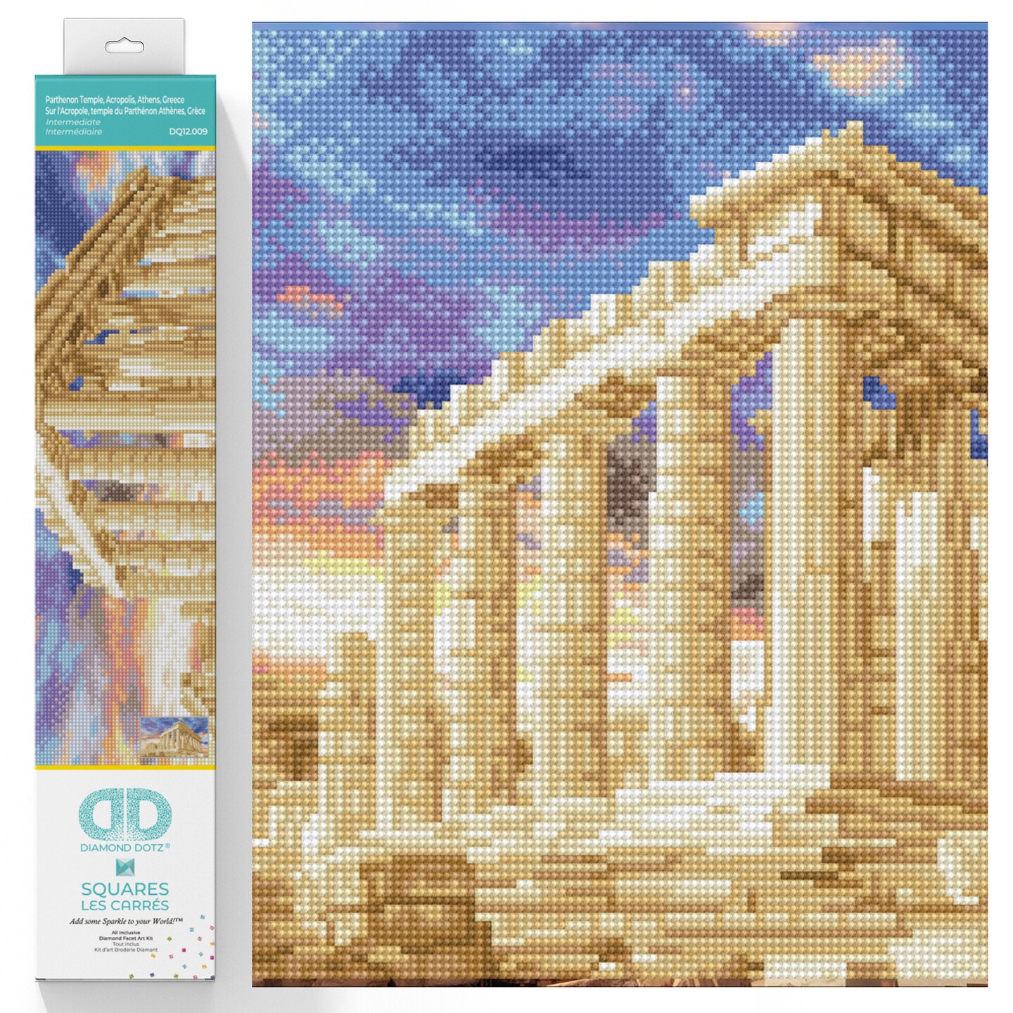 Diamond Dotz Parthenon Temple- Acropolis- Athens- Greece Diamond Painting Kits for Adults - Diamond Art Kits a Relaxing Creative Craft Kit with Dotz Gems 20.5x12.2