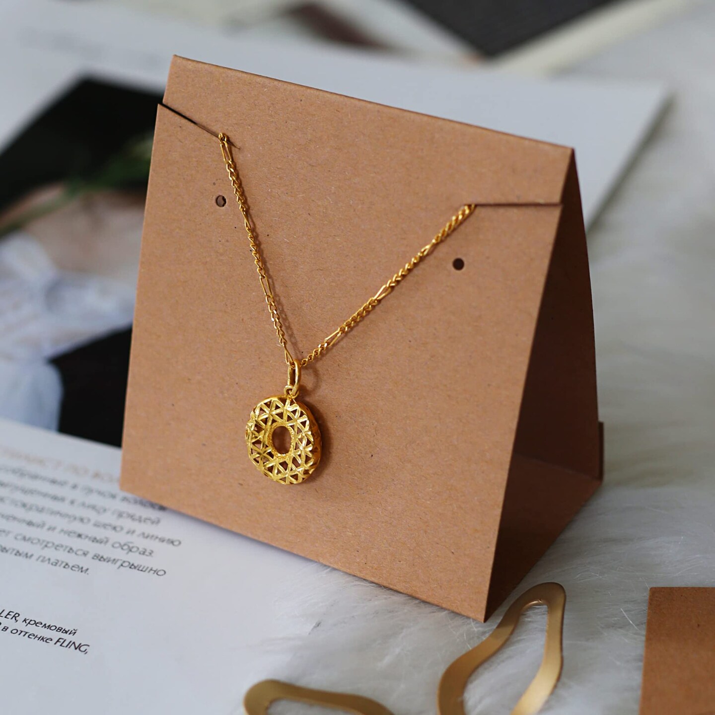 50 Pieces Standing Jewelry Cards with Necklace Pouch, Earring Holder Cards Earring Cards for Selling Necklace Earring Packaging for Small Business Jewelry Packaging Supplies