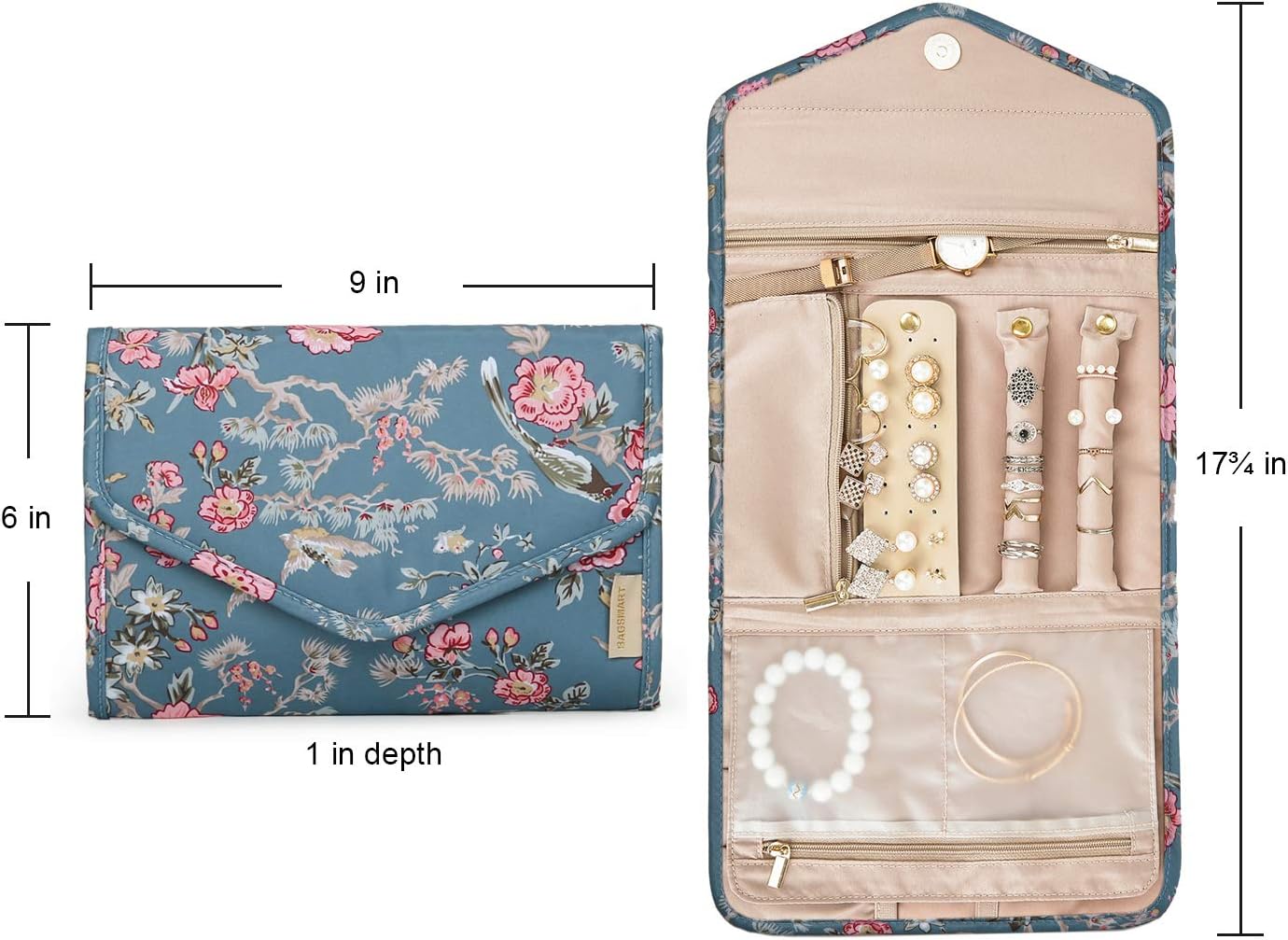 Foldable Travel Jewelry Organizer &#x2013; Rings, Necklaces, Bracelets, Earrings