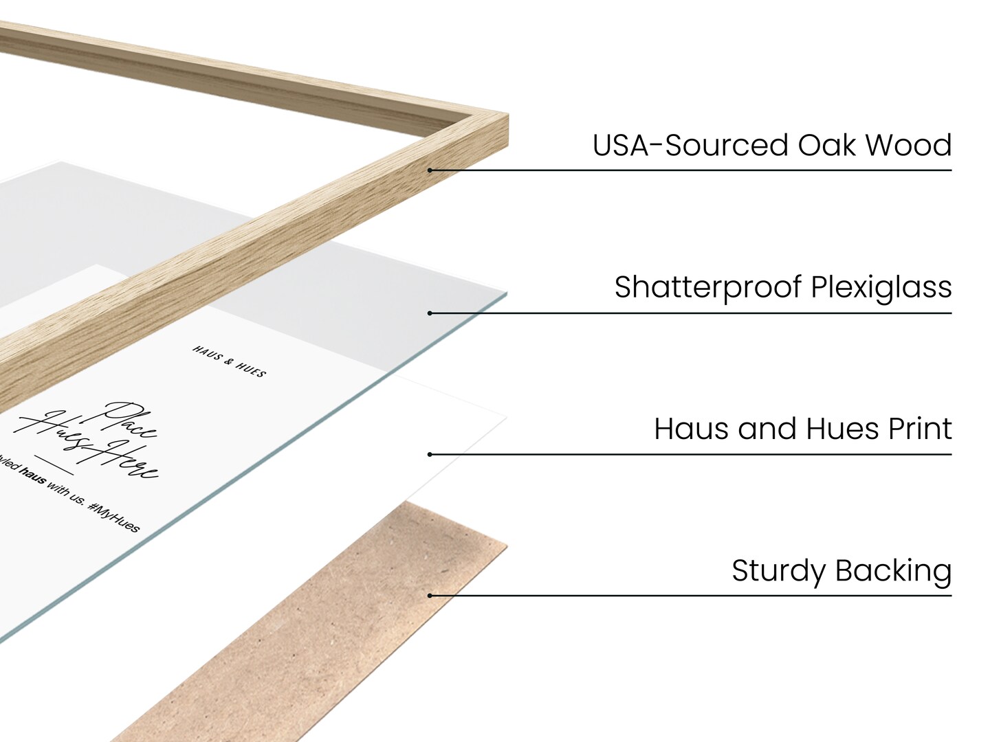 Natural Oak Wood Picture Frame By Haus and Hues