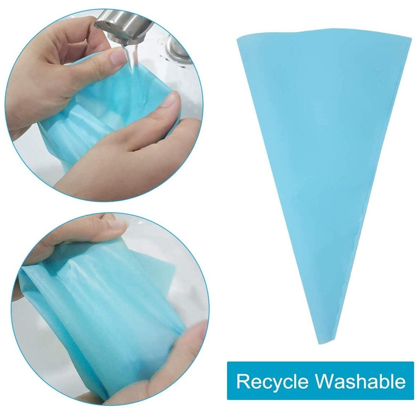 42 Pieces Cake Piping Set for Baking with Reusable Piping Bags and Tips, Standard Converters, Silicone Rings, Decorating Supplies for Deviled Egg , Cupcake and Cookie Icing