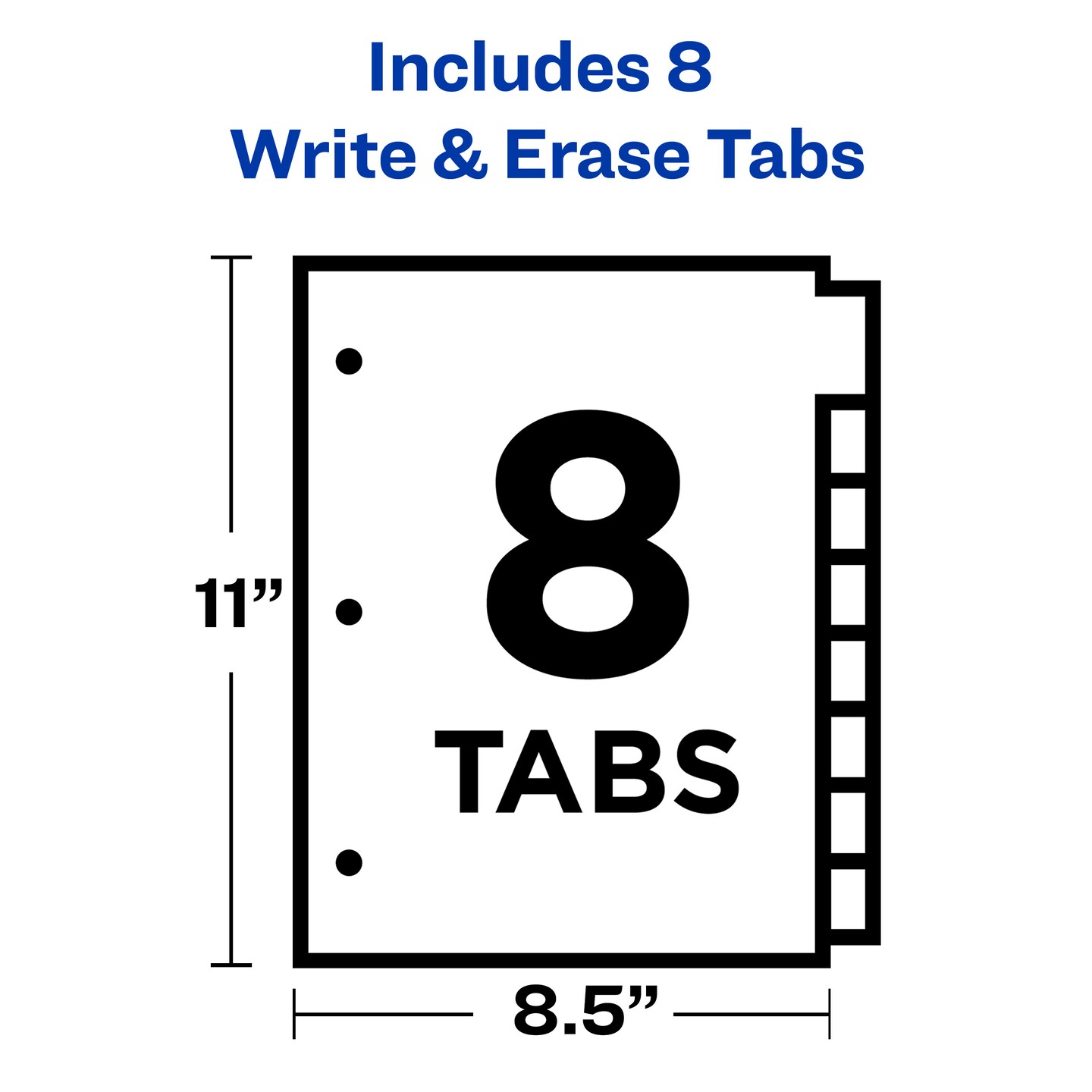 Avery Big Tab Write &#x26; Erase Dividers, 8 White Tabs, 1 Set (23078) - 48 Pack