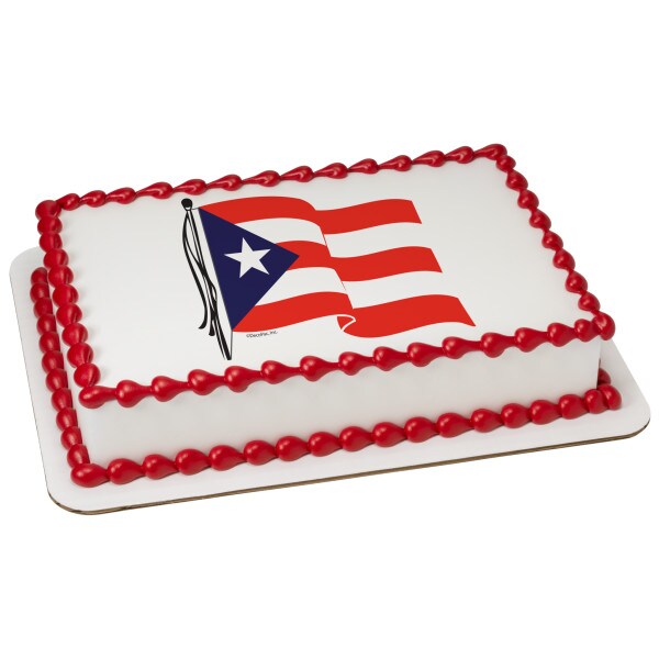 Puerto Rican Flag Edible Cake Topper Image 1/4 sheet