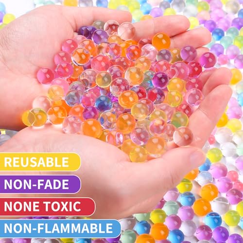 100,000 Pieces Rainbow Mix Jelly Water Gel Beads,Non Toxic Water Beads for Vase Filler,Plant,Floating Candles,Wedding and Home Decoration