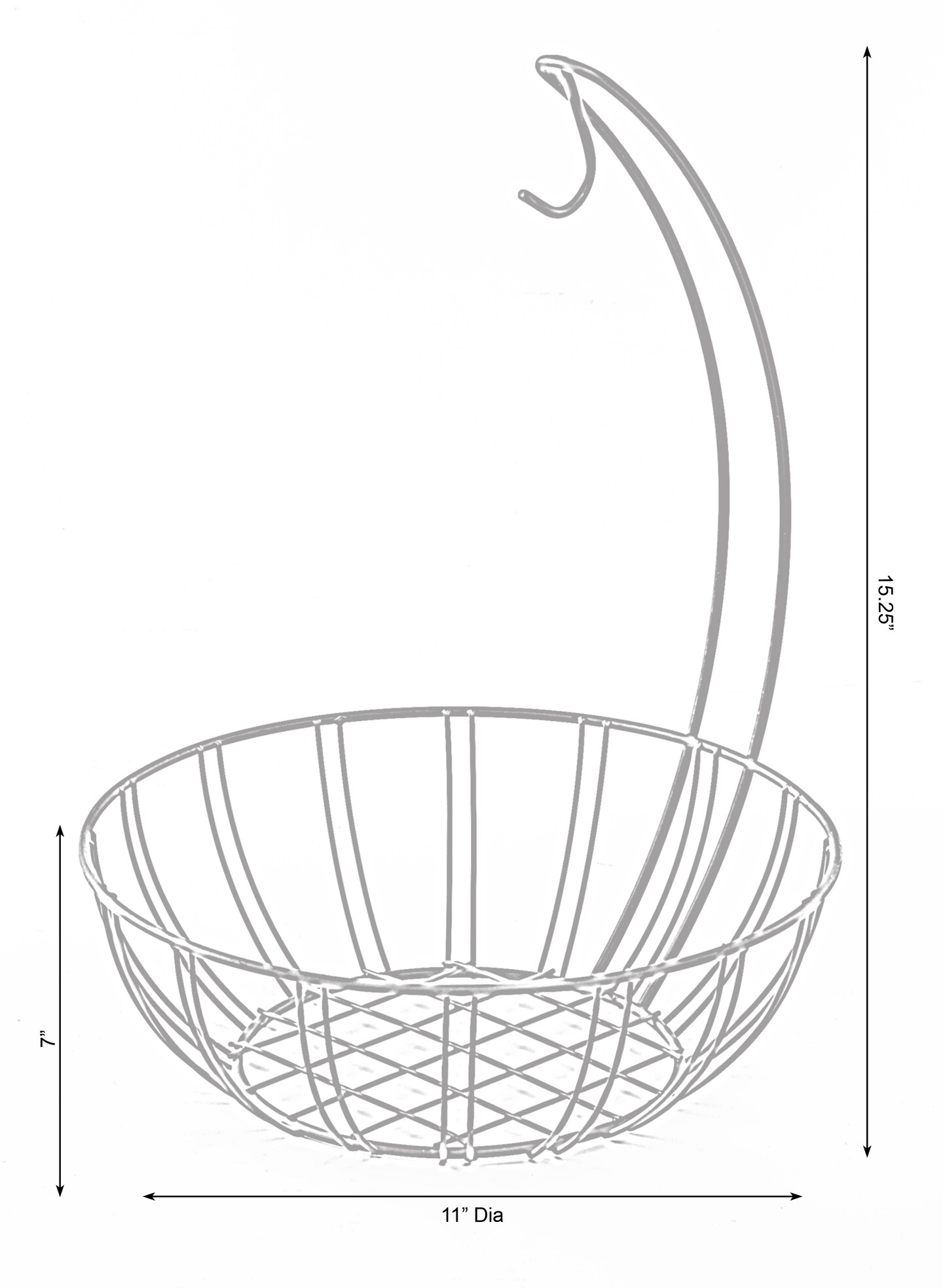 Wire Metal Fruit Basket Holder with Banana Hanger