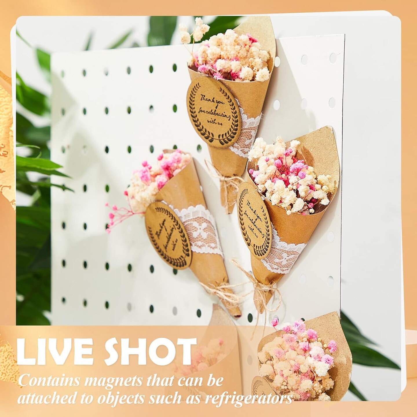 30 Mini Dried Flower Bouquet Magnets – Bulk Wedding, Baby Shower, Mother's Day, Graduation, Home Decor, DIY Crafts