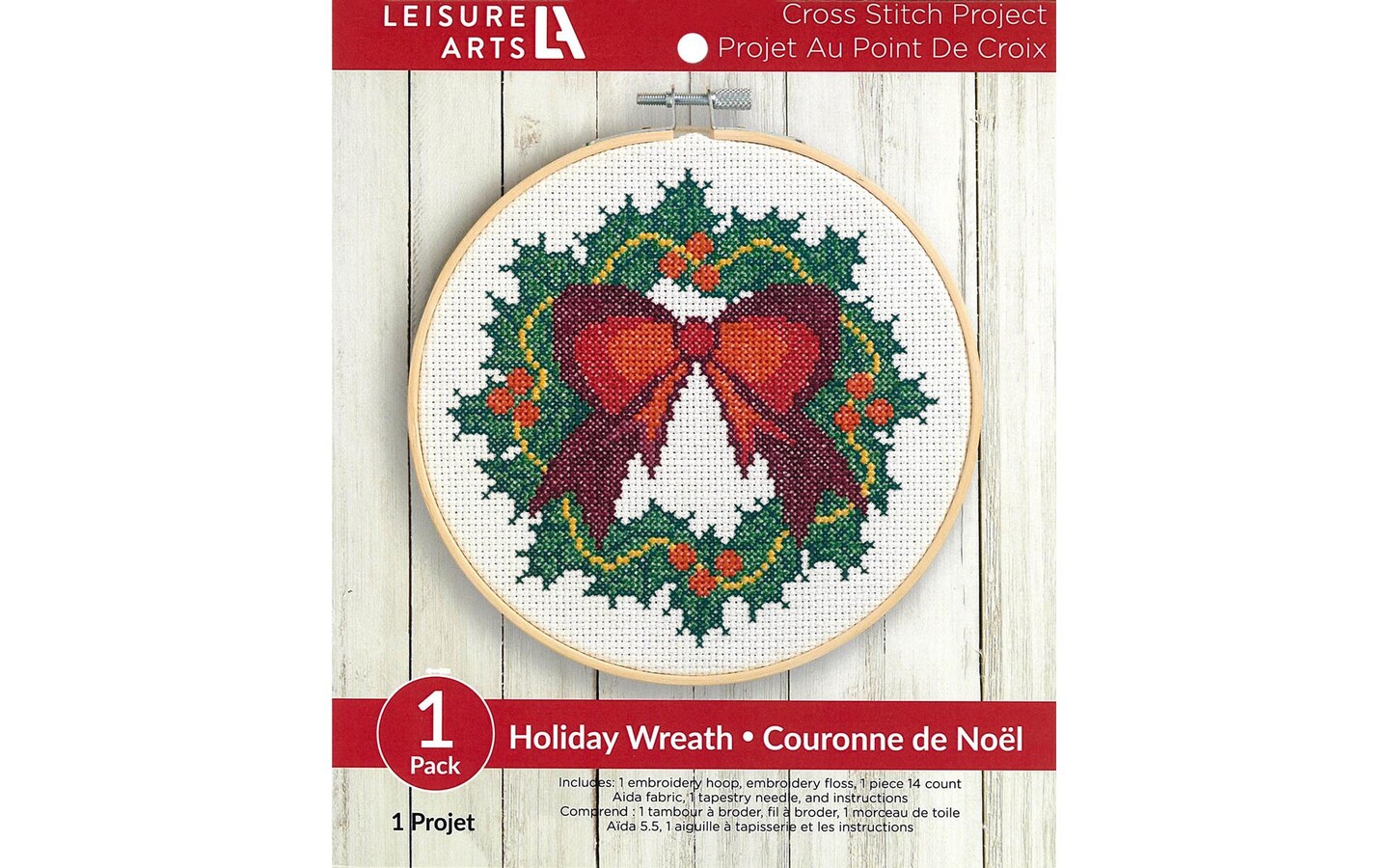 Leisure Arts Cross Stitch Kits 6&#x22; Holiday Wreath