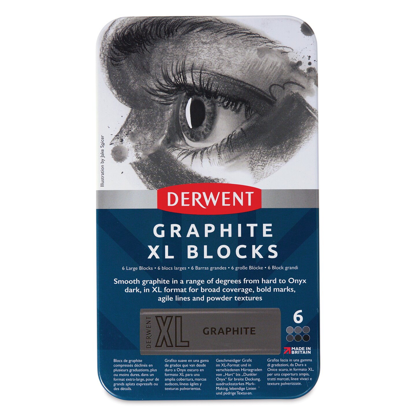 Derwent Watersoluble Graphite XL Blocks - Assorted, Set of 6