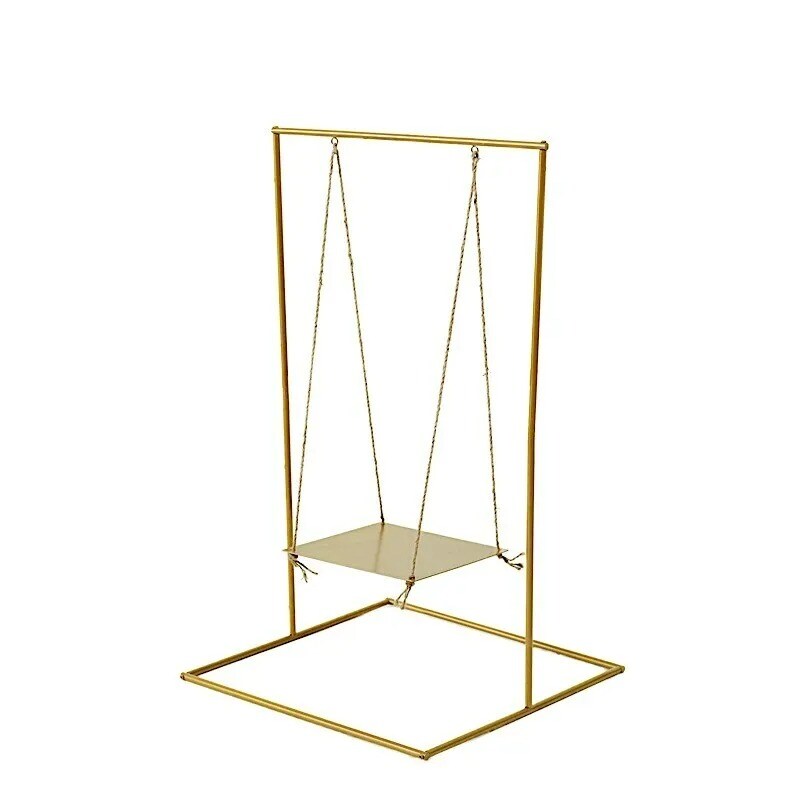 3 feet Gold Metal Swing CAKE STAND Hanging Dessert Display Centerpiece Party