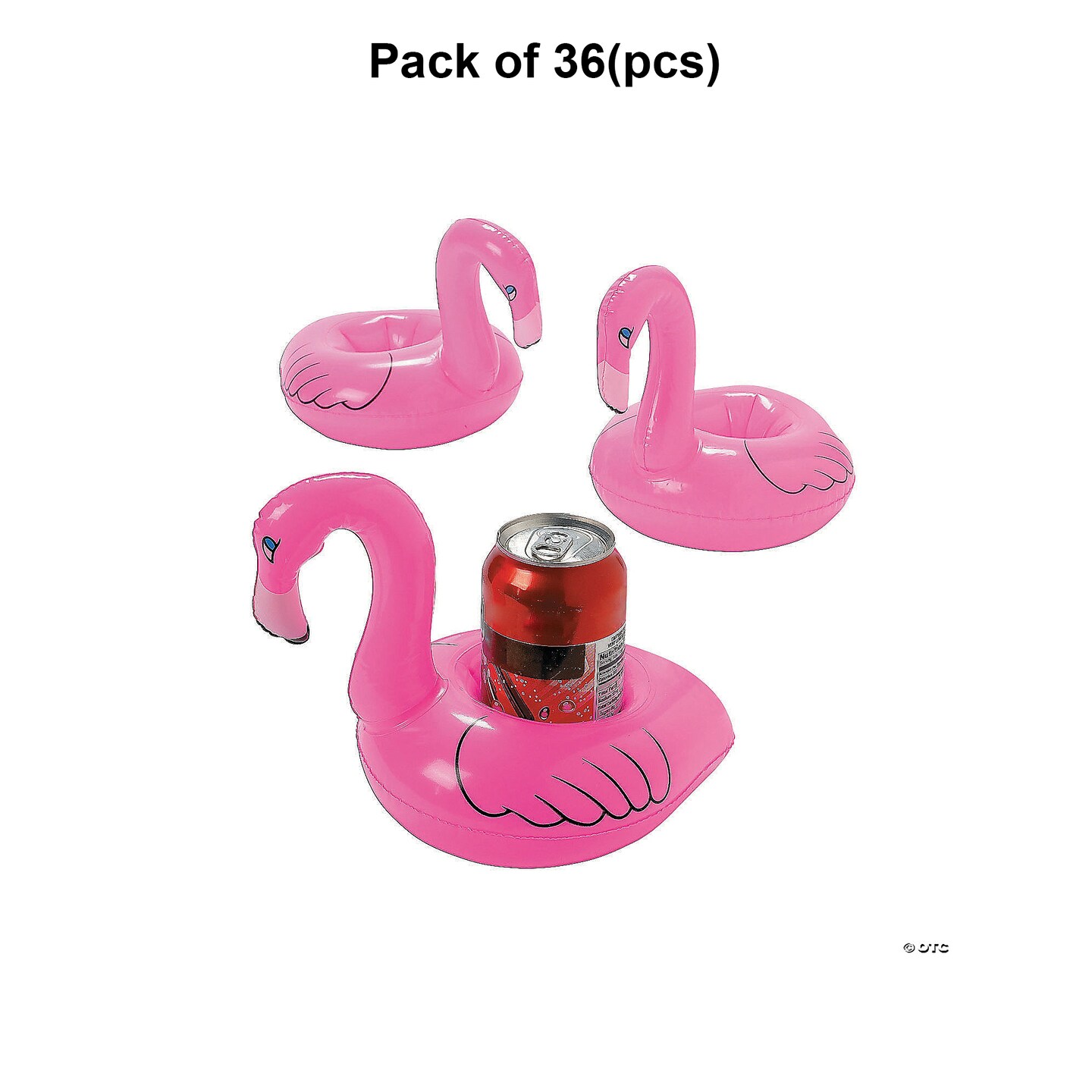 36 Pack: Inflatable Floating Pink Flamingo Vinyl Coasters