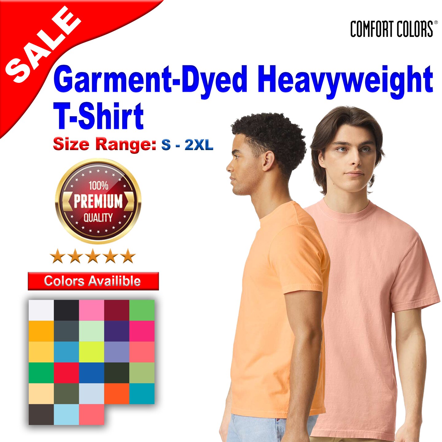 Comfort Colors&#xAE; Garment Dyed Heavyweight Crewneck Short Sleeve T-Shirt