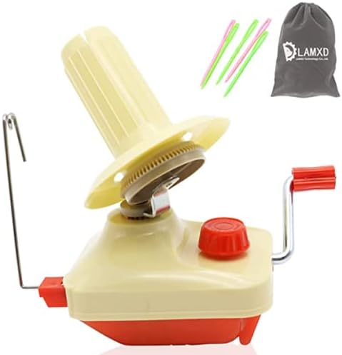 Manual Yarn Ball Winder with Metal Handle and Tabletop Clamp