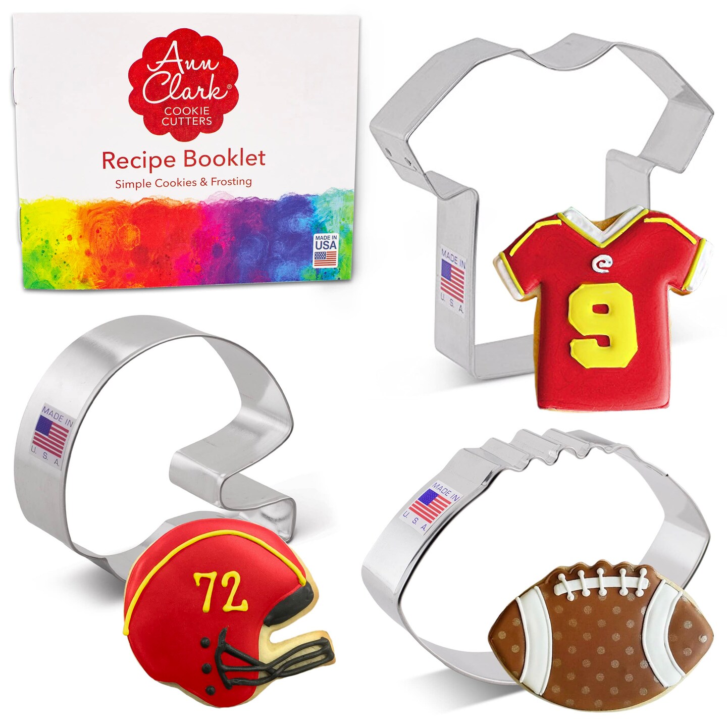 3 Pieces Set Made in the USA by Ann Clark, Football, Helmet, Jersey
