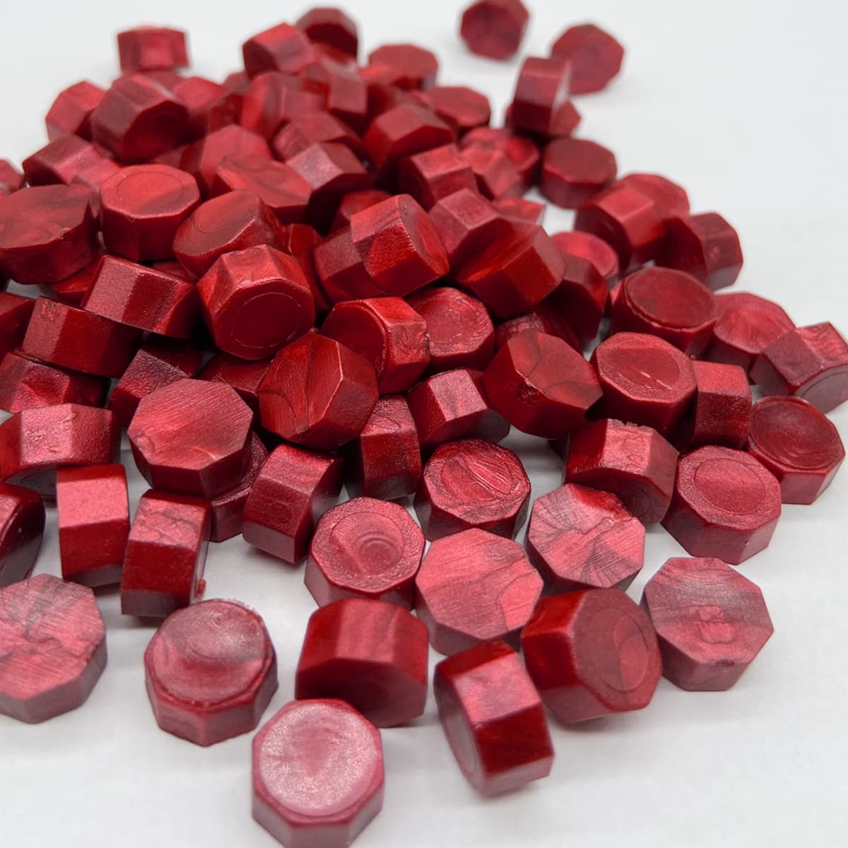 200pcs Burgundy Wax Seal Beads Octagon Sealing Wax Beads Wine Red for Wedding Invitations Wax Seal Stamp Xmas Gift Wrapping Card Envelope Seal