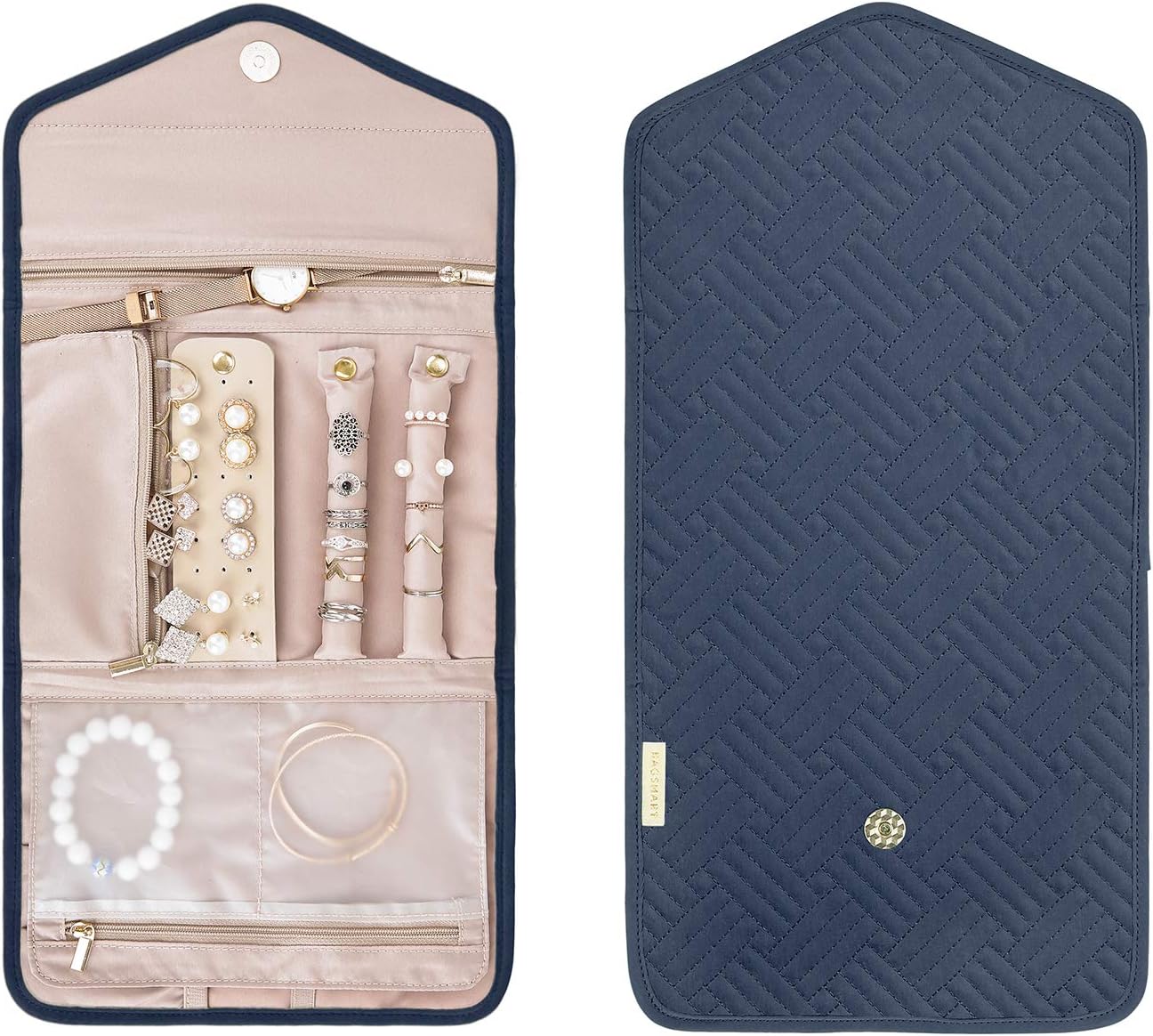 Foldable Travel Jewelry Organizer &#x2013; Rings, Necklaces, Bracelets, Earrings