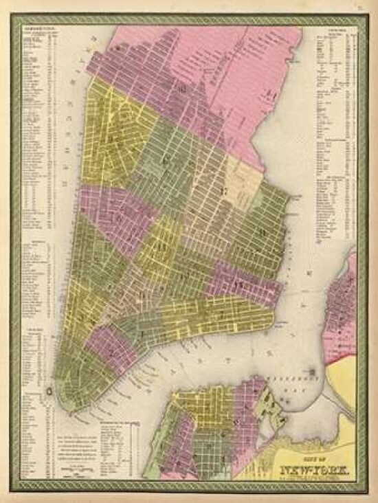 Vintage NYC Map Poster Print by N. Harbick - Item # VARPDXHRB330