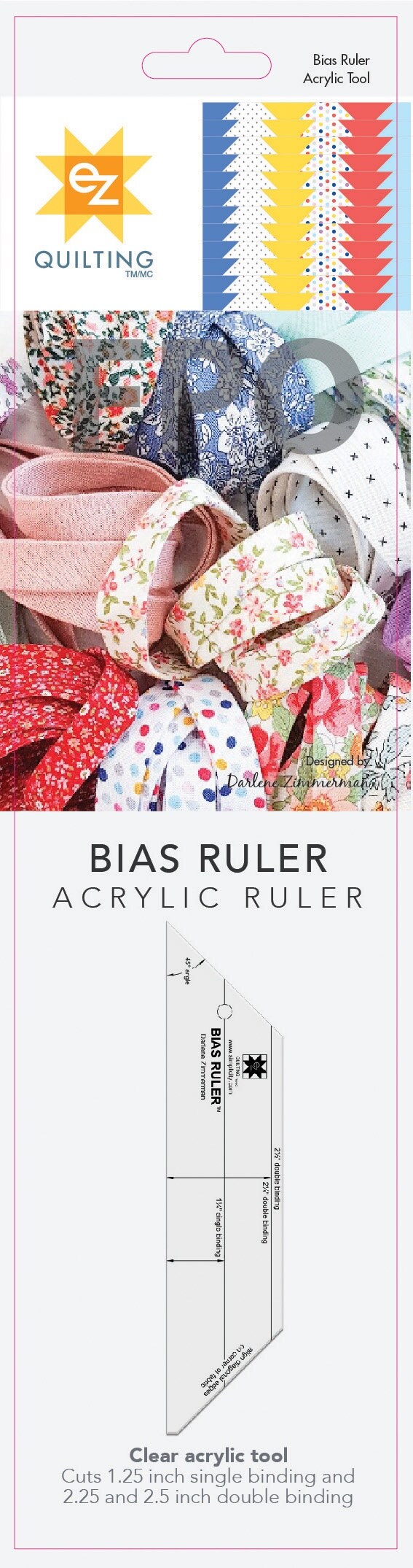 EZ Quilting Bias Acrylic Ruler-Clear