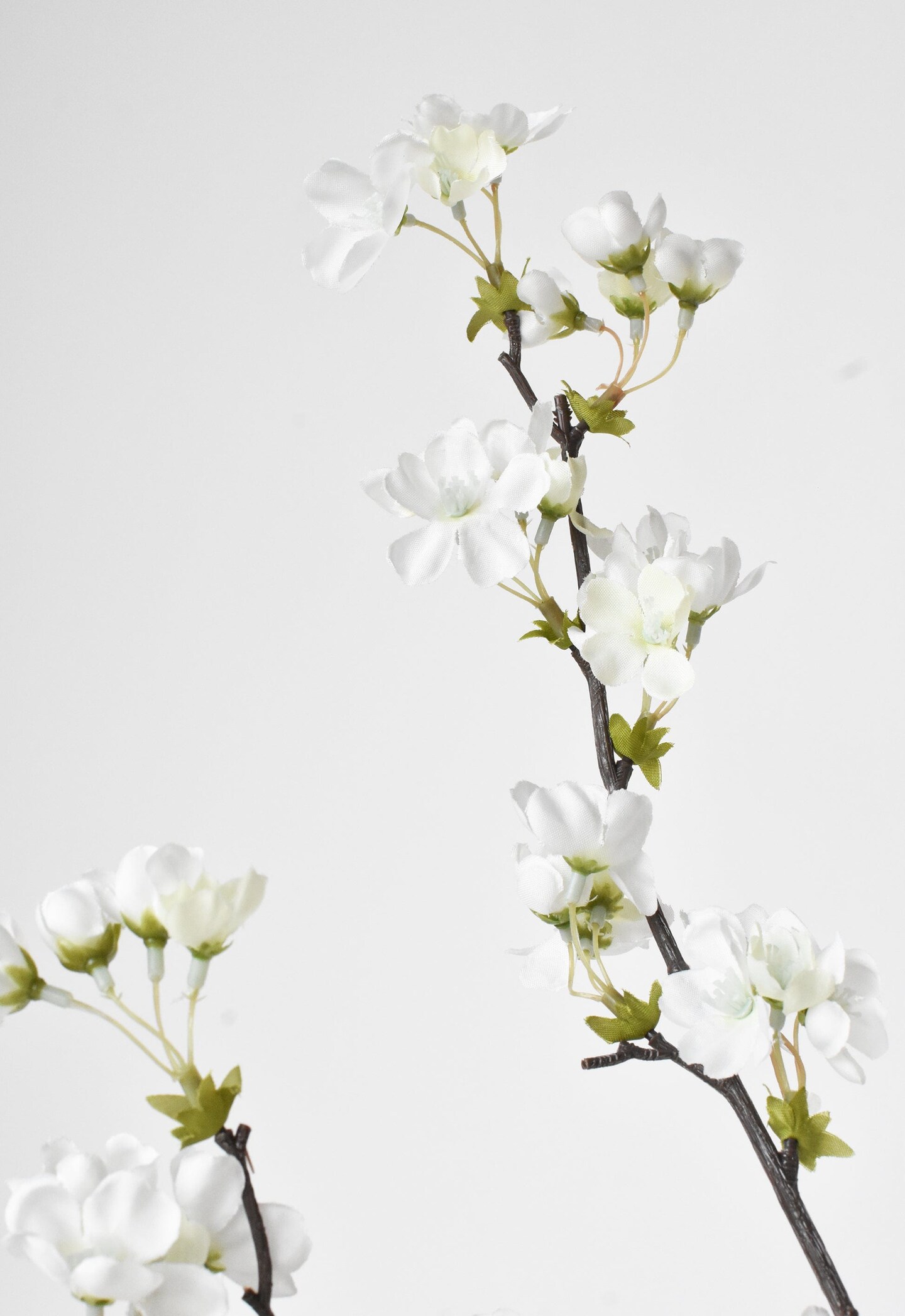 36&#x22; Faux Quince Blossom Cream / White Stem Flowering Branch