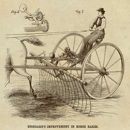 Stoddards Improvement in Horse Rakes Poster Print by Inventions - Item # VARPDX376303
