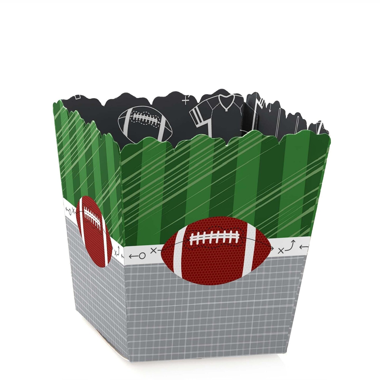 Big Dot of Happiness End Zone - Football - Party Mini Favor Boxes - Baby Shower or Birthday Party Treat Candy Boxes - Set of 12