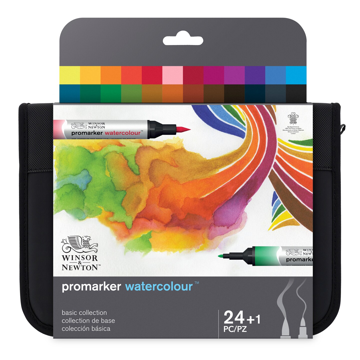 Winsor & Newton ProMarker Watercolor Marker Set, 24-Color Basic Collection Set