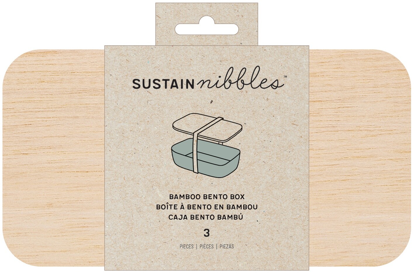 Sustainnibbles Bamboo Bento Box 3/Pkg-