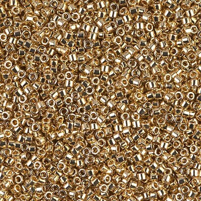 Miyuki Delica Bead 11/0, DB0034, 24kt Gold Light Plated, 5 grams