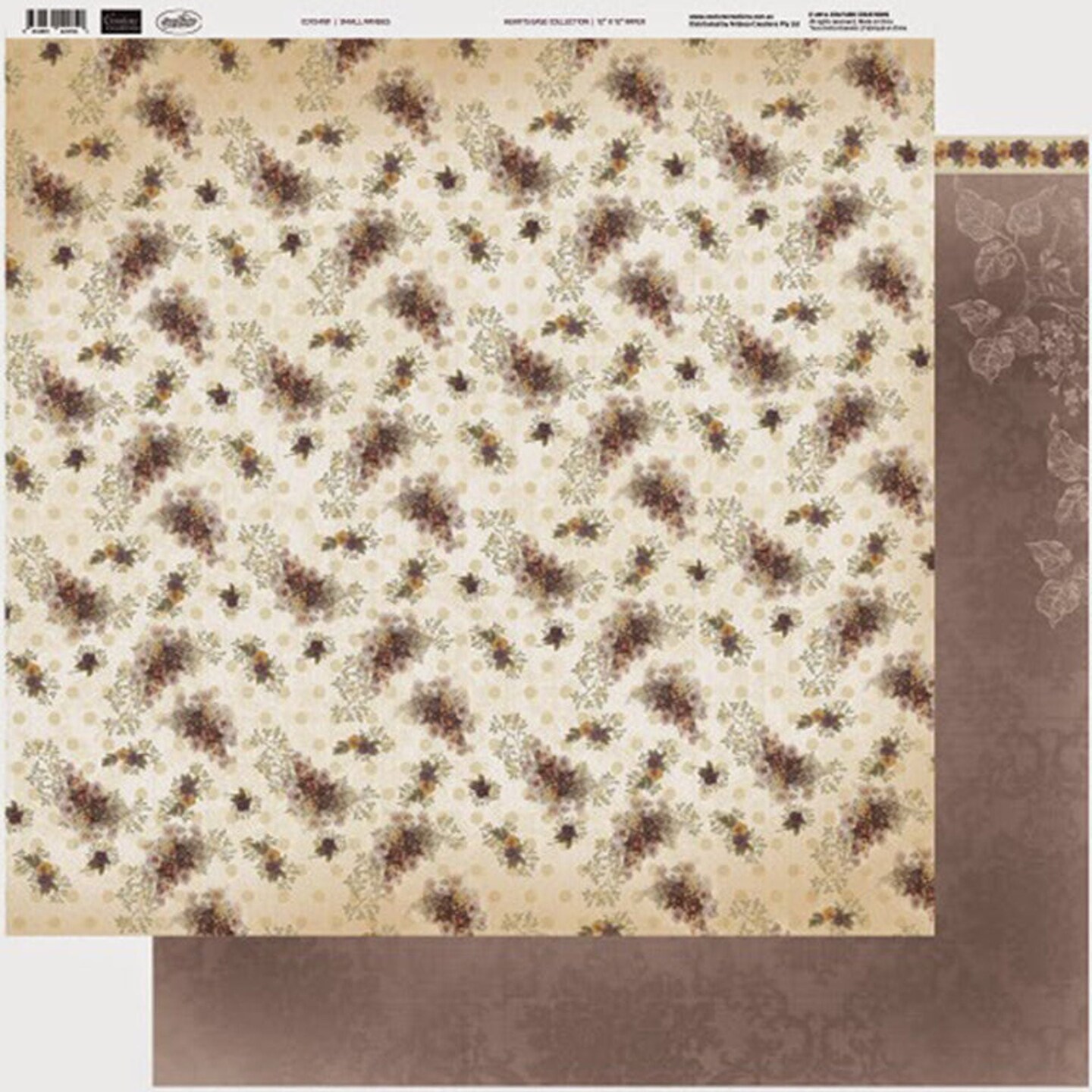 Couture Creations  - 12 x 12 Paper (5 sheets) - Small Pansies