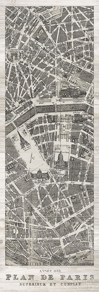 Plan De Paris Panel In Wood Poster Print by Wild Apple Portfolio - Item # VARPDX37270