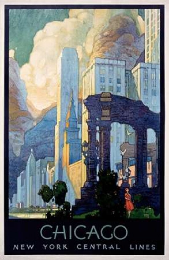New York Central Lines / Chicago Poster Print by  Leslie Ragan - Item # VARPDX294712