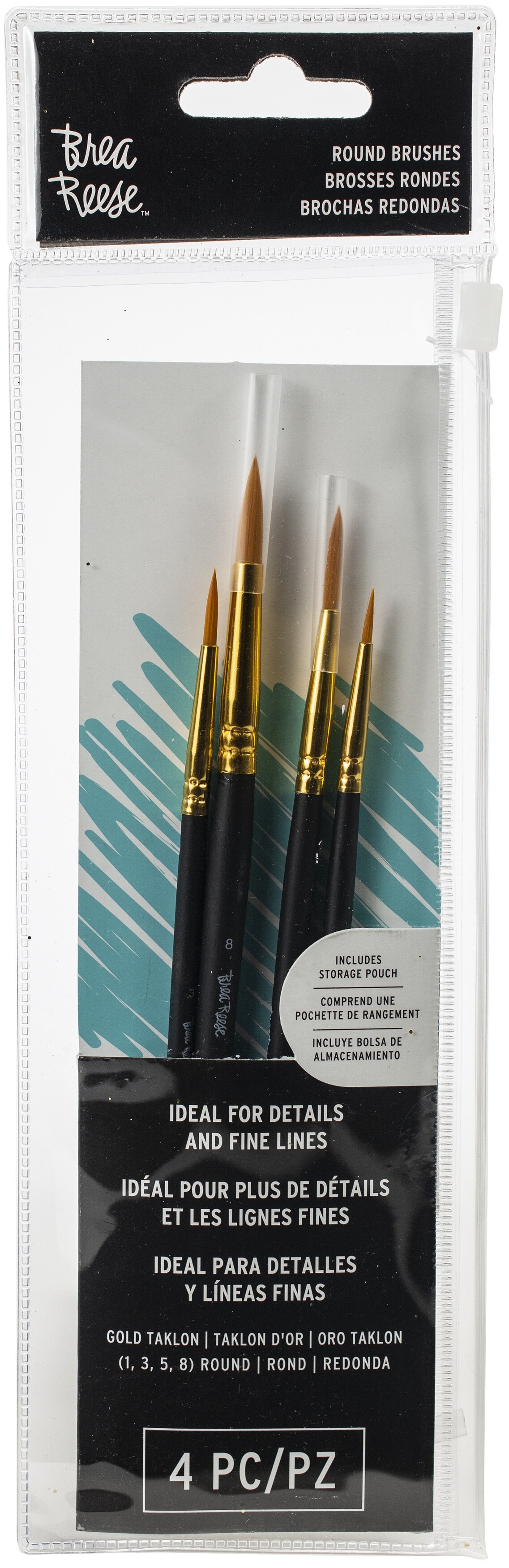 4 Pc. Paintbrush Set with Pouch