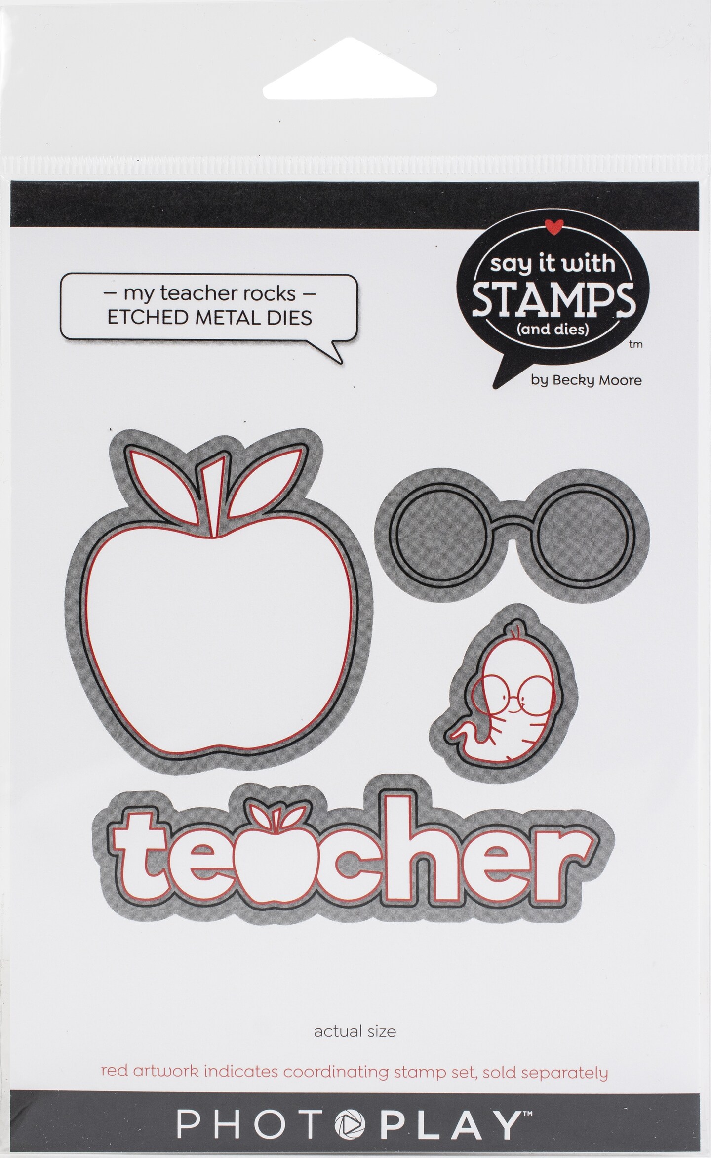 PhotoPlay Say It With Stamps Die Set-My Teacher Rocks