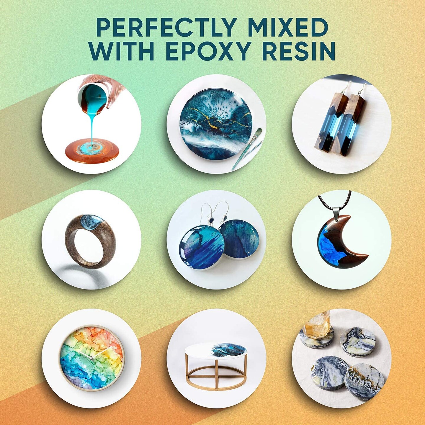 Cosmetic Grade Mica Powder 24*0.35Oz Color Set Assortment - Natural Coloring Pigment