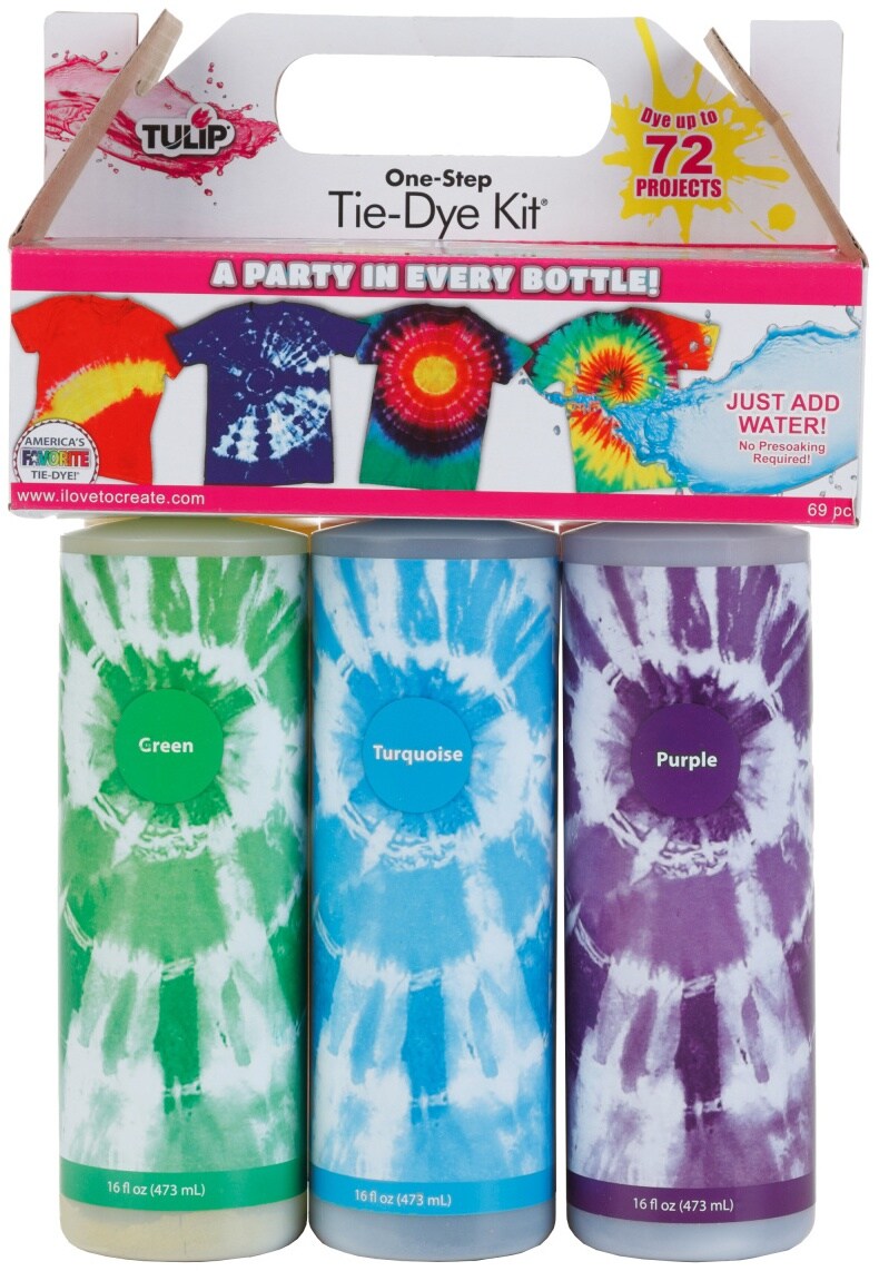 Tulip One-Step Tie-Dye Block Party Kit 16oz 6/Pkg-Rainbow