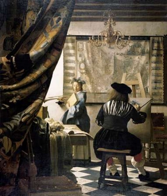 The Artists Studio Poster Print By Johannes Vermeer - Item ...